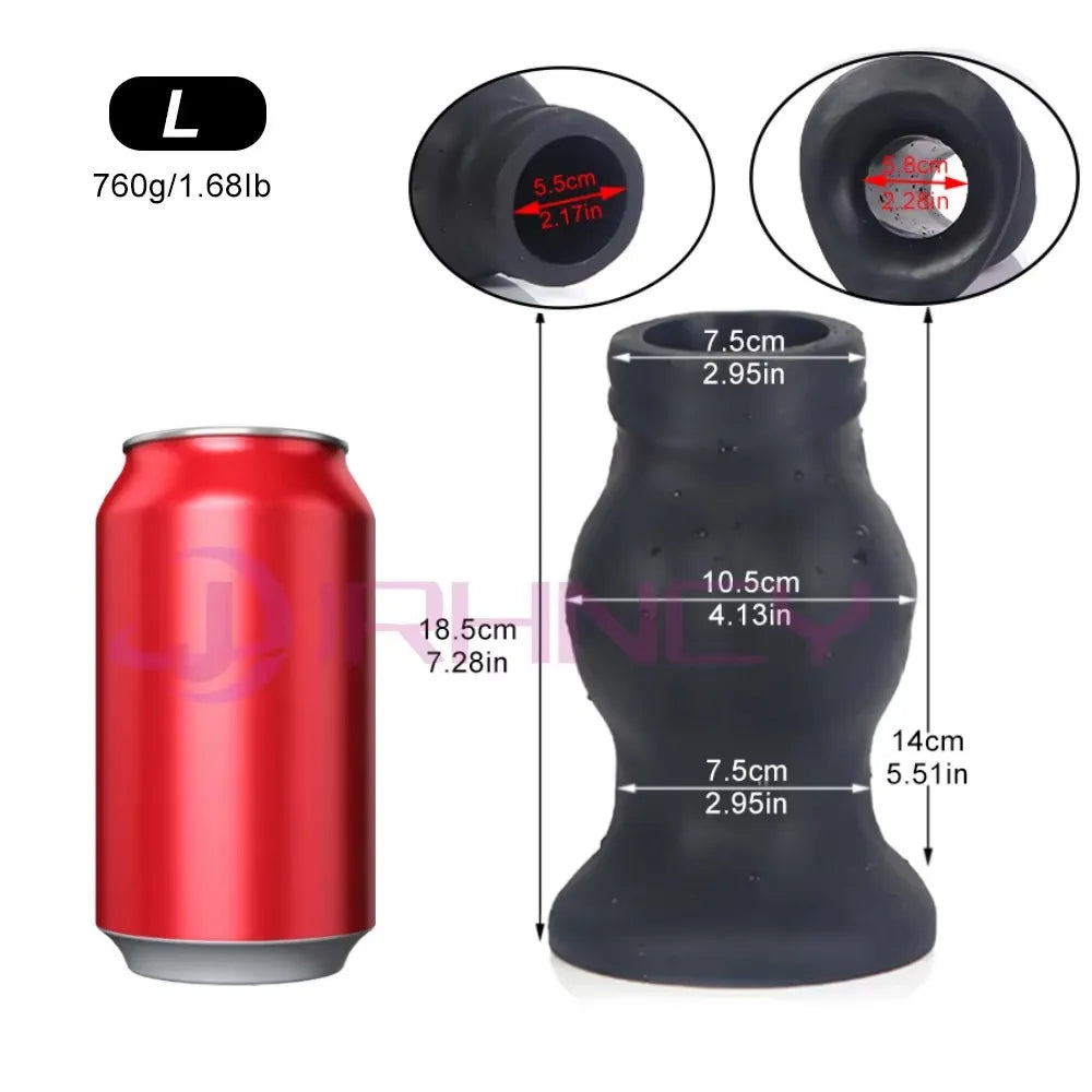 Black Dog Knot Anal Tunnel Butt Plug