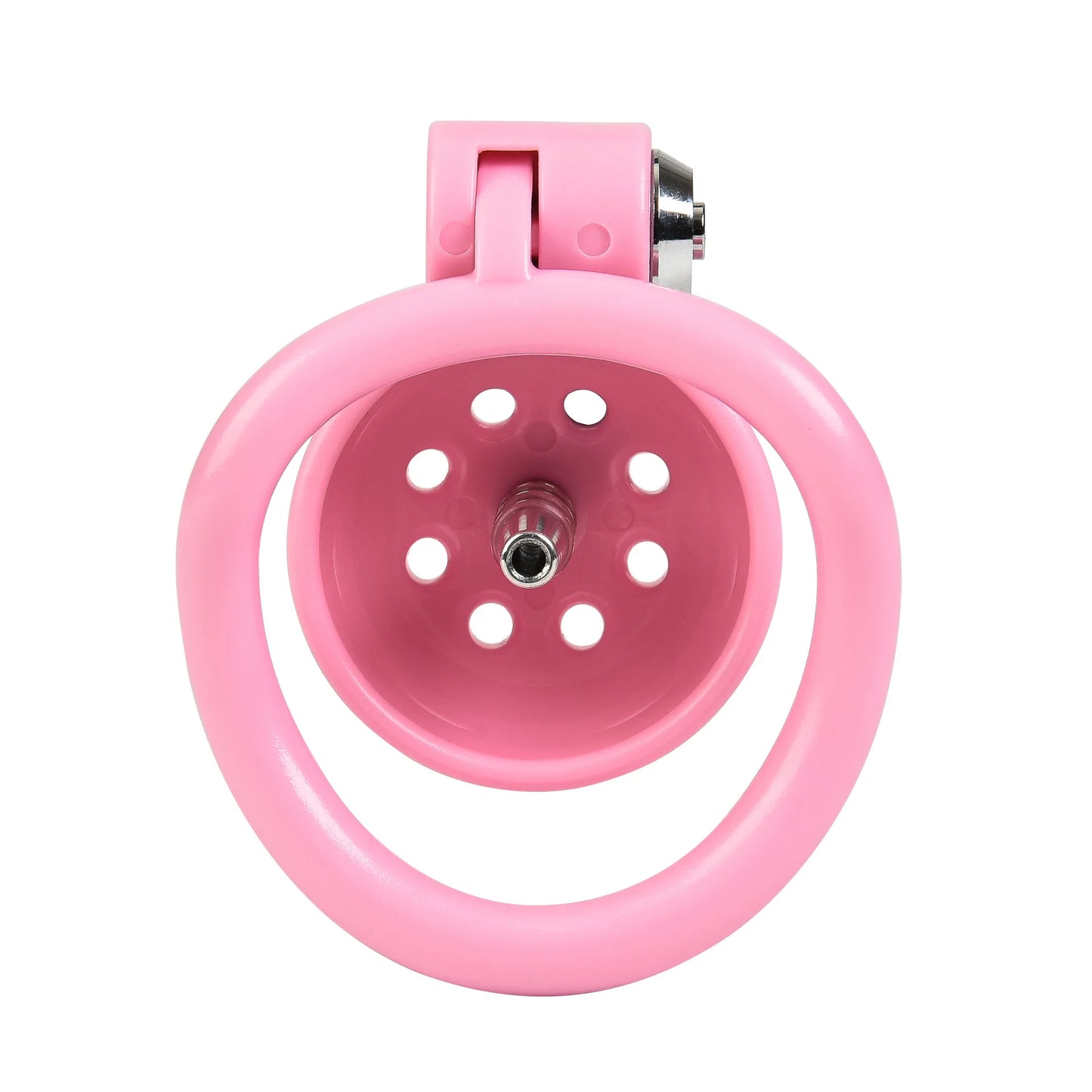 Pink Rounded Chastity Cage Set