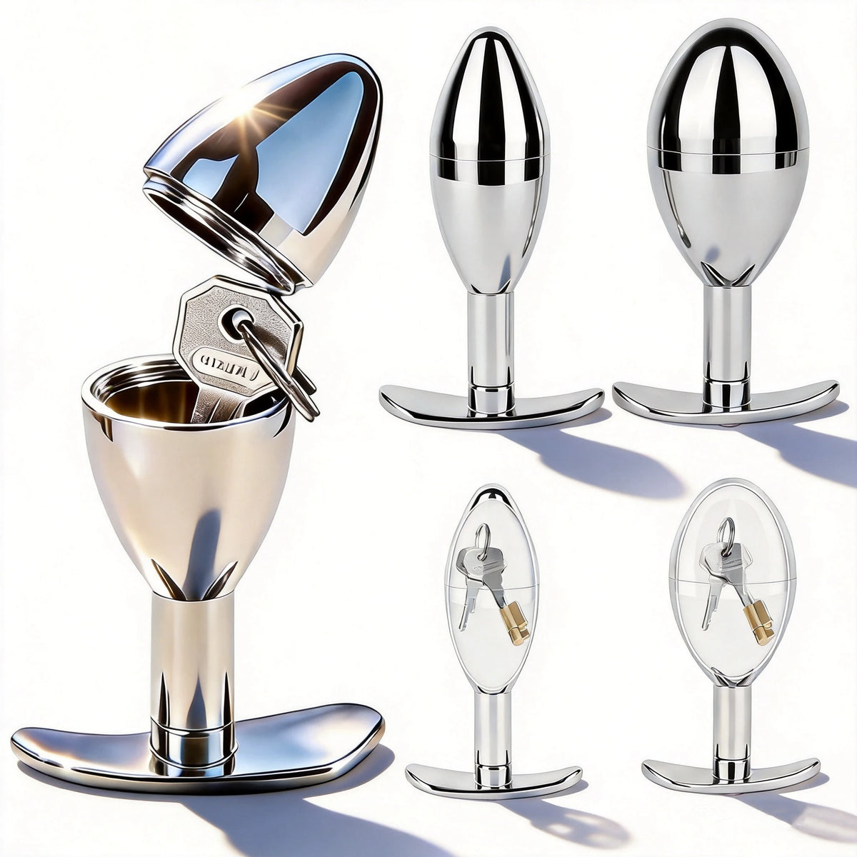 Chastity Cage Key Storage Butt Plug