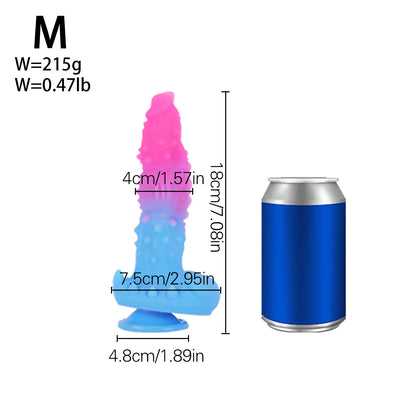 Pink & Blue Alien Fantasy Dildo – size M