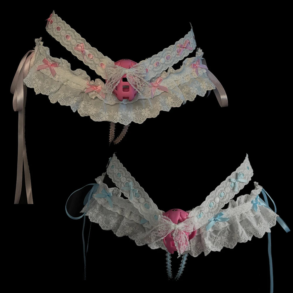 Pink Lace Harness Strap for Chastity Cage – alternative view 2