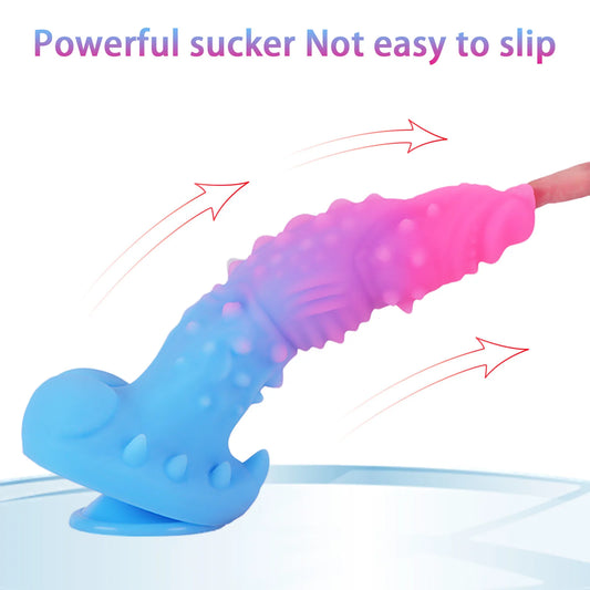 Pink & Blue Alien Fantasy Dildo – suction cup