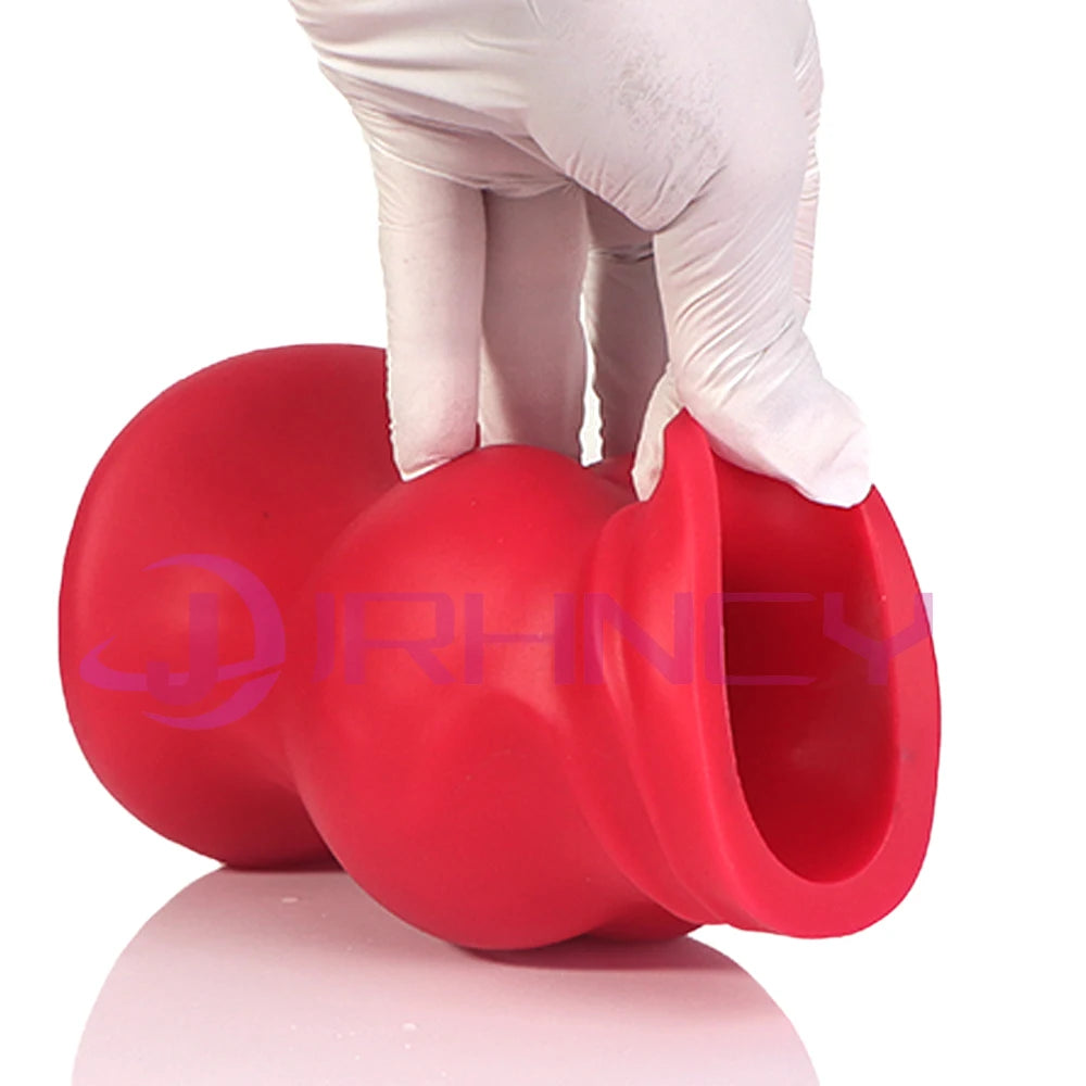 Black Dog Knot Anal Tunnel Butt Plug