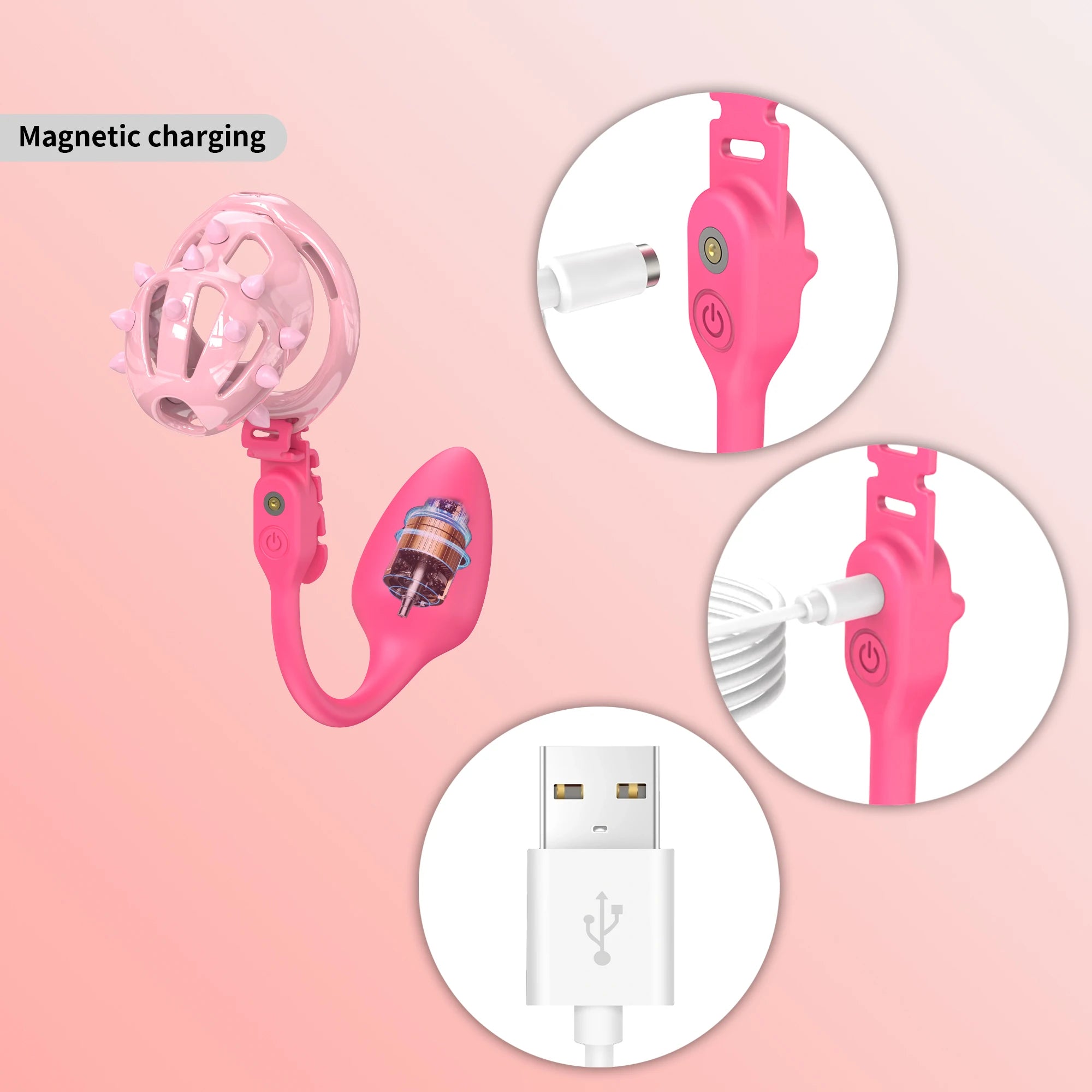 Remote Controlled Vibrating Buttplug Attachment for Chastity Cage