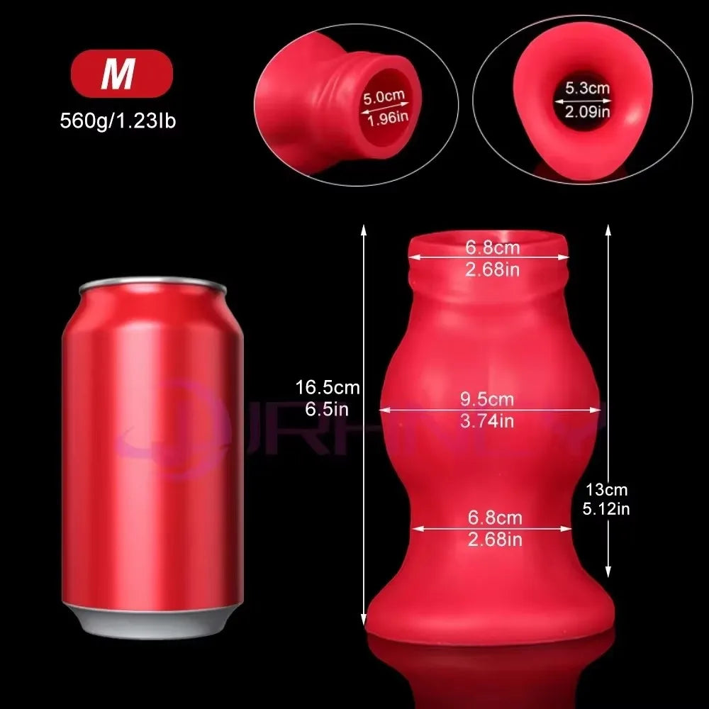 Red Dog Knot Anal Tunnel Butt Plug