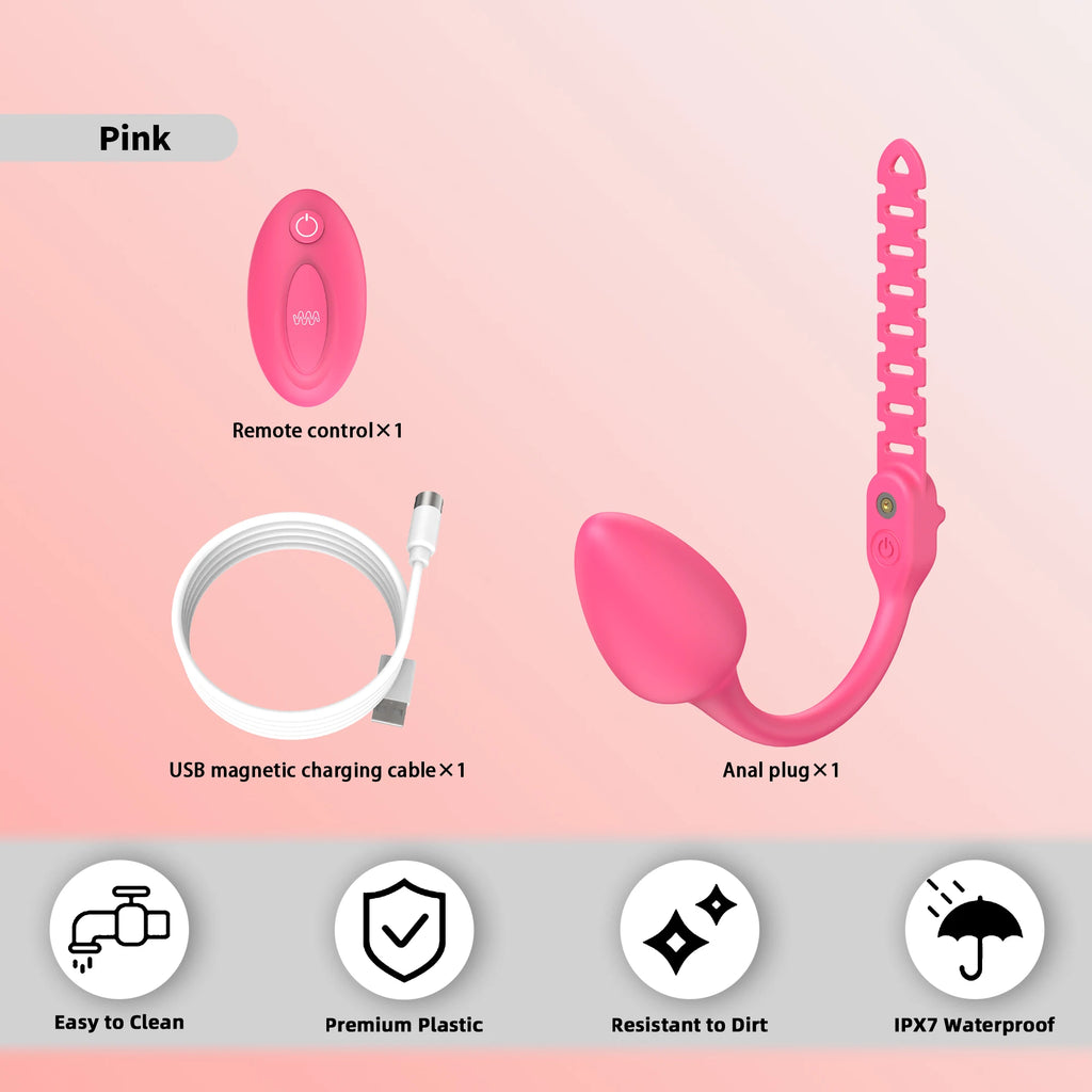 Remote Controlled Vibrating Buttplug Attachment for Chastity Cage