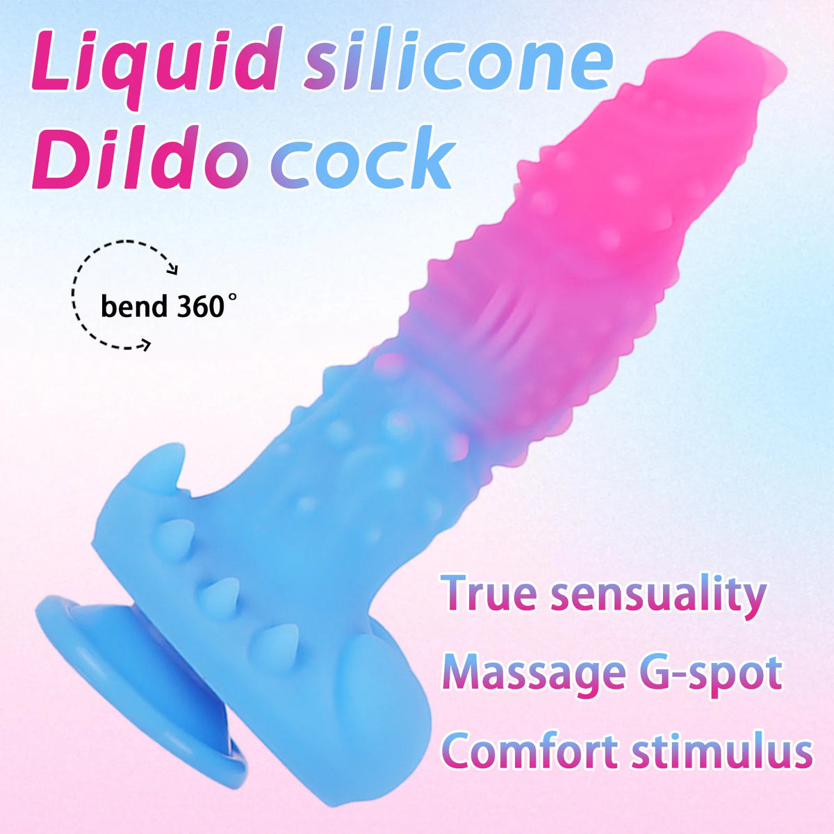 Pink & Blue Alien Fantasy Dildo – liquid silicone