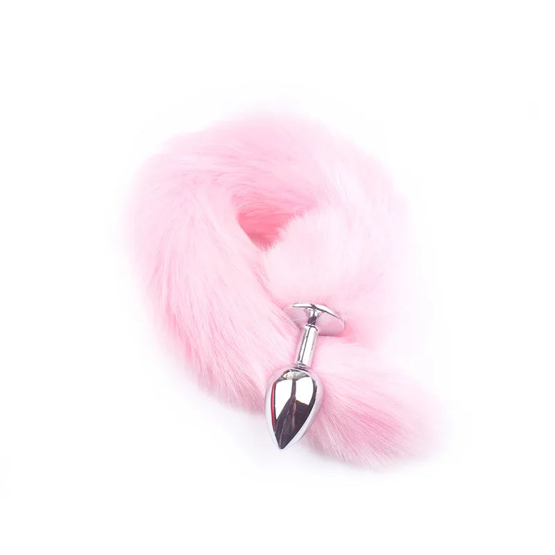 Light pink fox tail butt plug