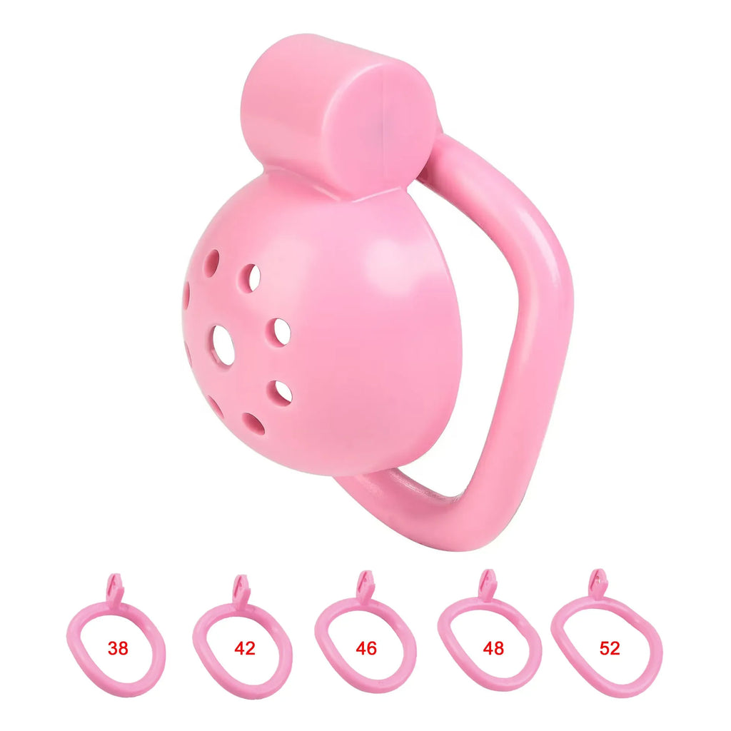 Pink Rounded Chastity cage (Urethral Plug Optional)