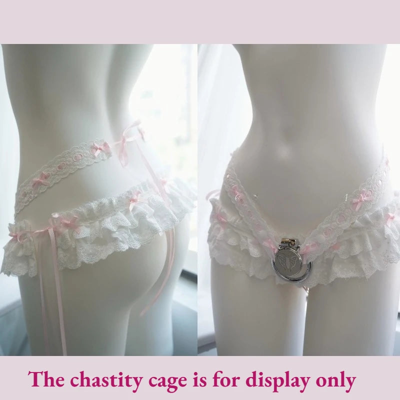 Blue Lace Harness Strap for Chastity Cage – alternative view 3