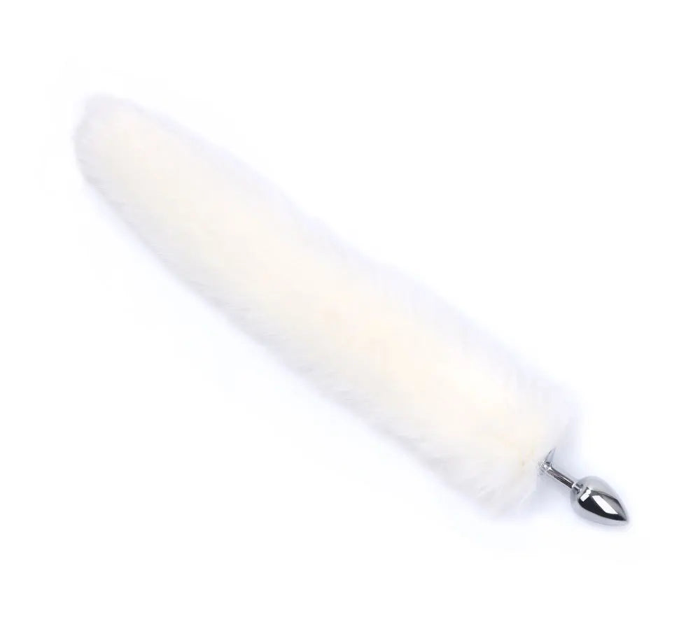 White fox tail butt plug