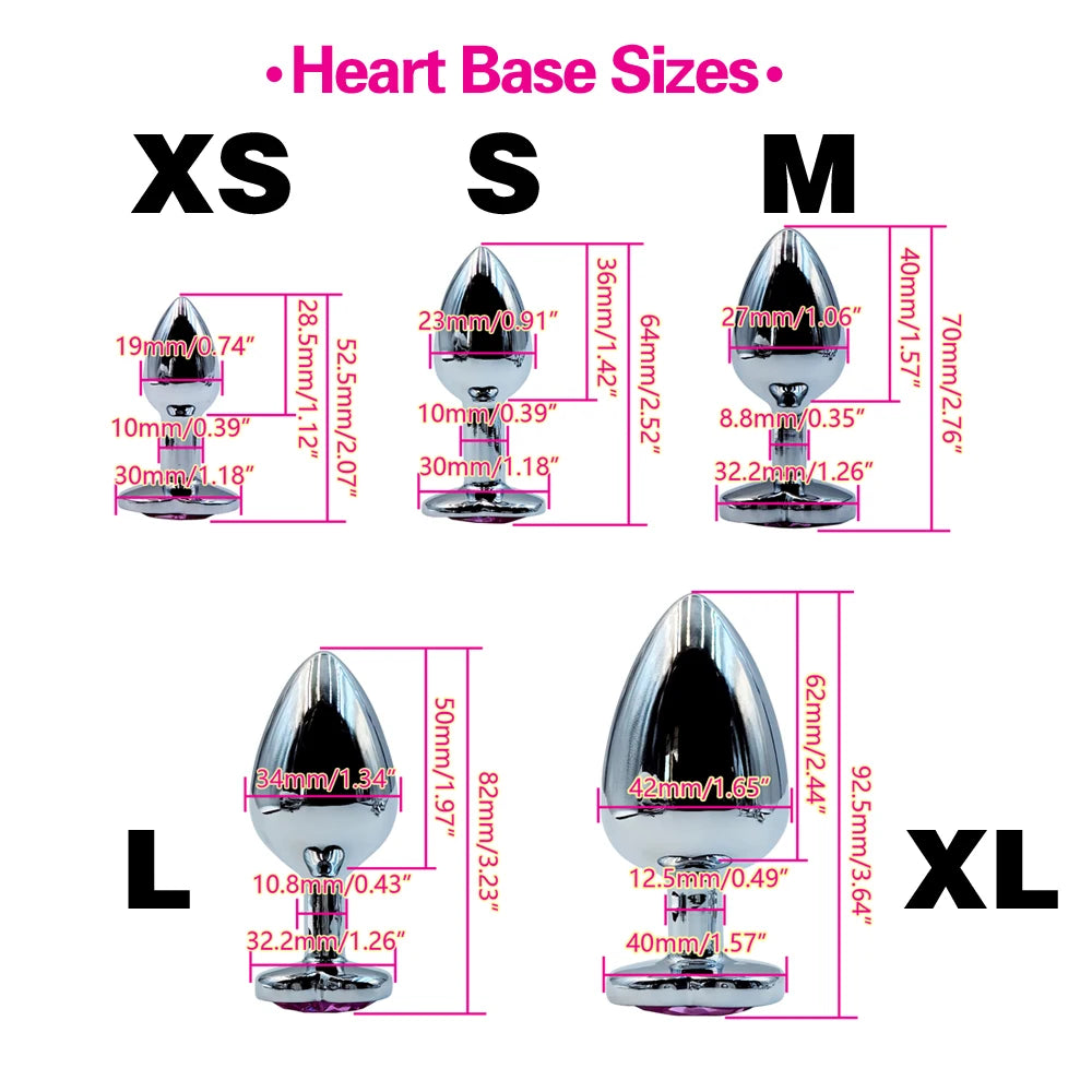 Heart Shape Butt Plug Set (5 Sizes)