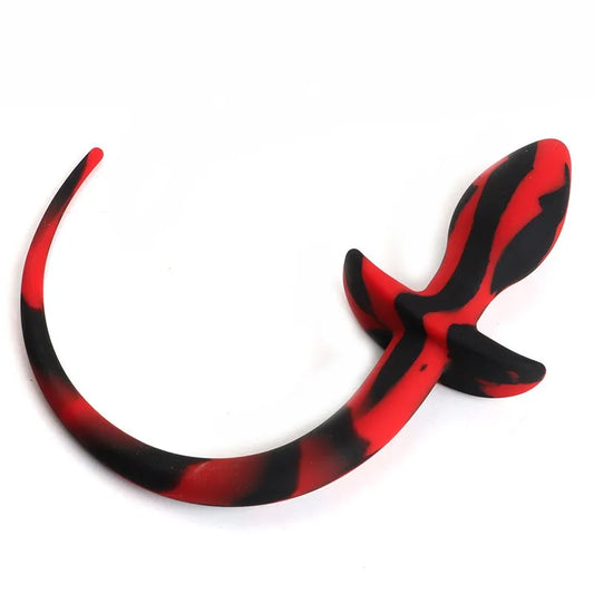 Silicone puppy tail plug showing the flared base