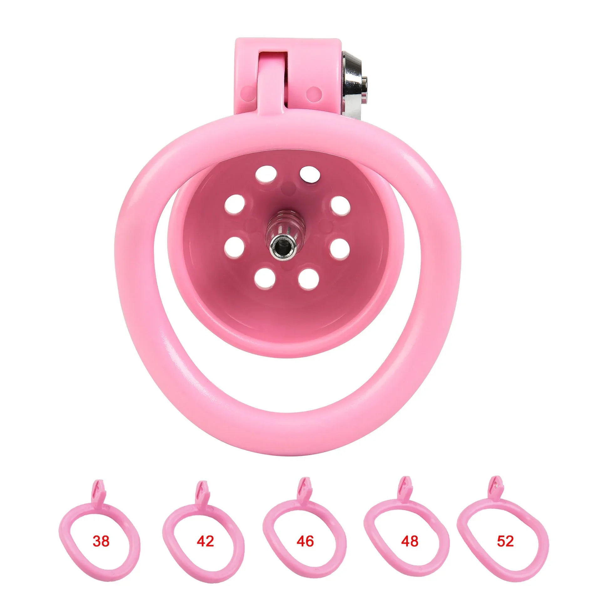 Pink Rounded Chastity cage (Urethral Plug Optional)