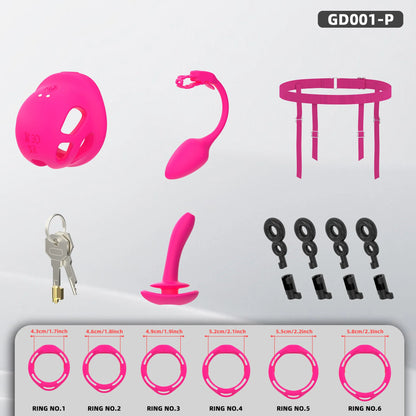 Pink Remote-Control Vibration Chastity Cage – alternative view 8