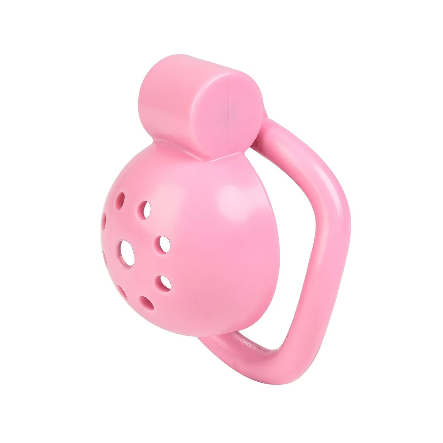 Pink Rounded Chastity Cage Set