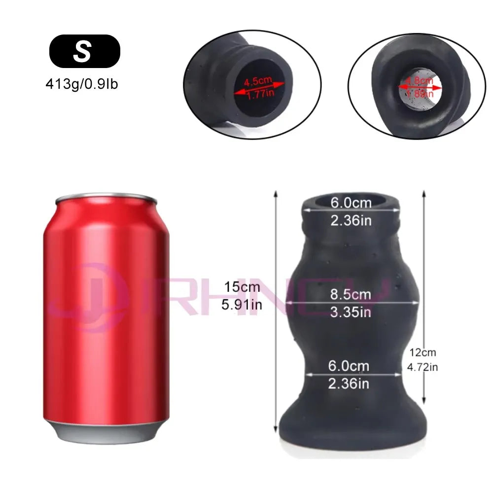 Black Dog Knot Anal Tunnel Butt Plug