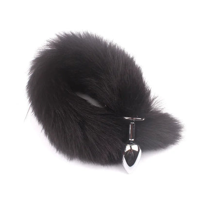 Black fox tail butt plug