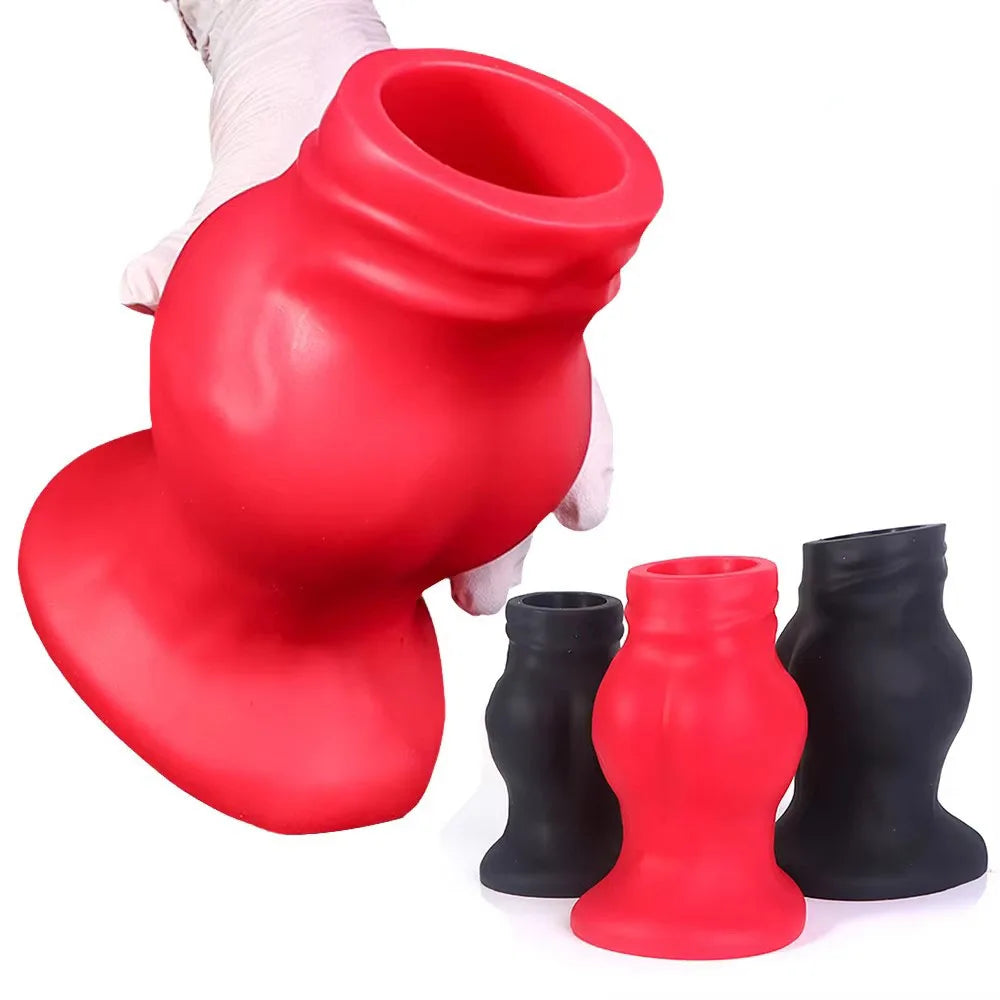 Red Dog Knot Anal Tunnel Butt Plug