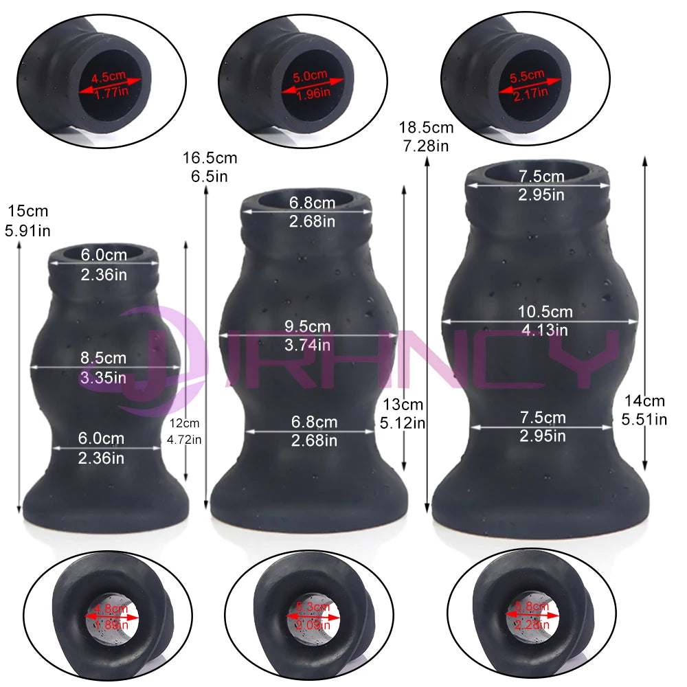 Black Dog Knot Anal Tunnel Butt Plug