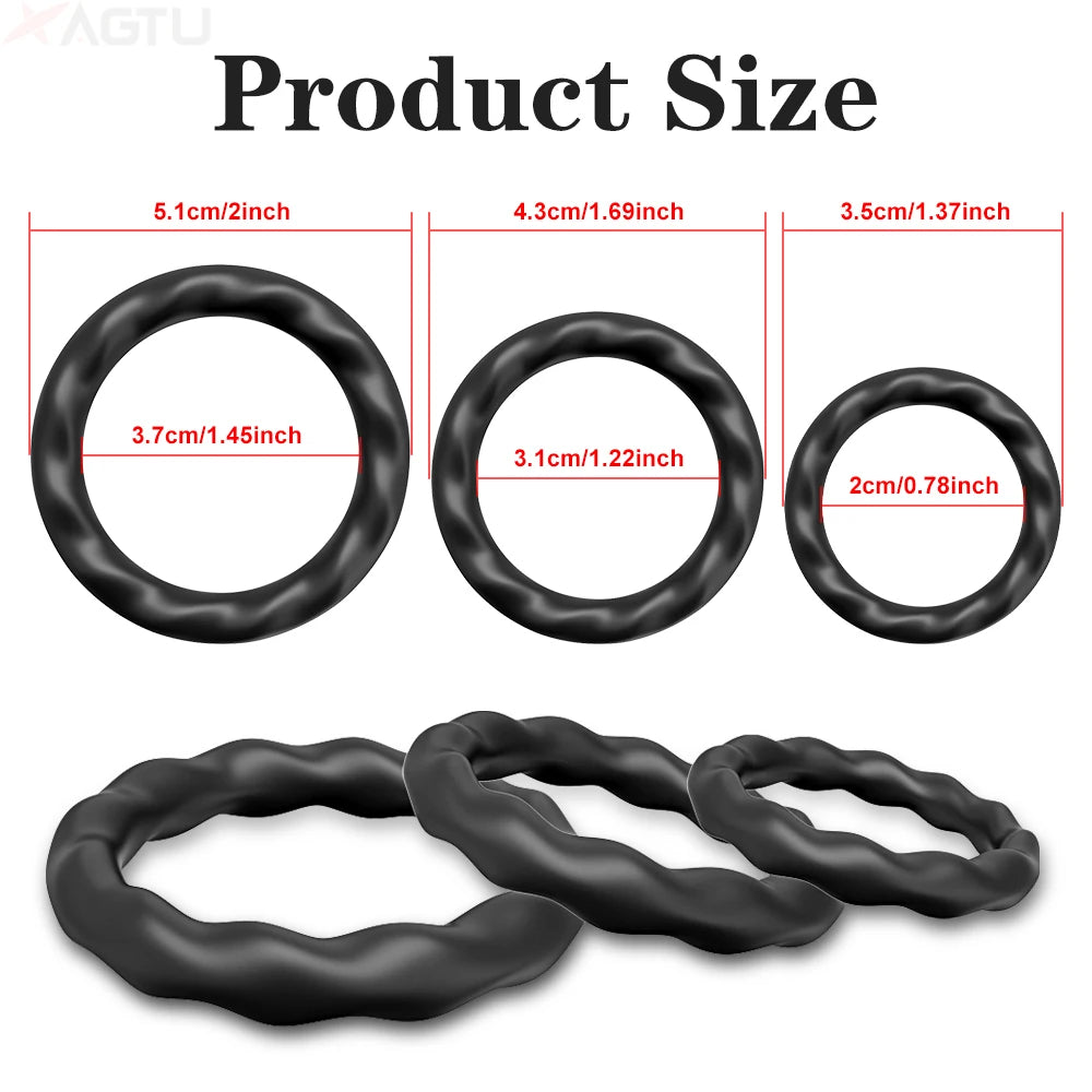 Silicone Cock Ring Set (3 Sizes) – alternative view 1