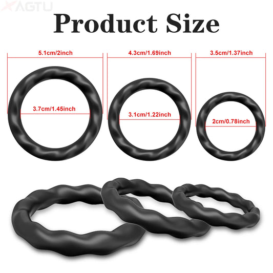 Silicone Cock Ring Set (3 Sizes) – alternative view 1