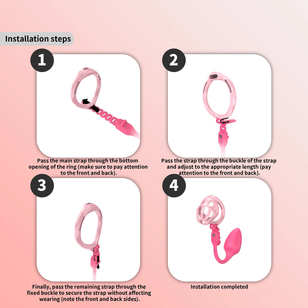 Remote Controlled Vibrating Buttplug Attachment for Chastity Cage