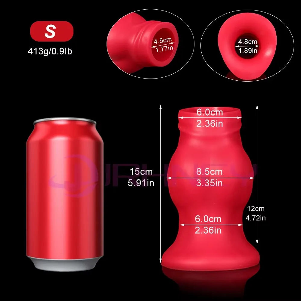 Red Dog Knot Anal Tunnel Butt Plug