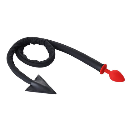 Soft black devil tail with red silicone plug