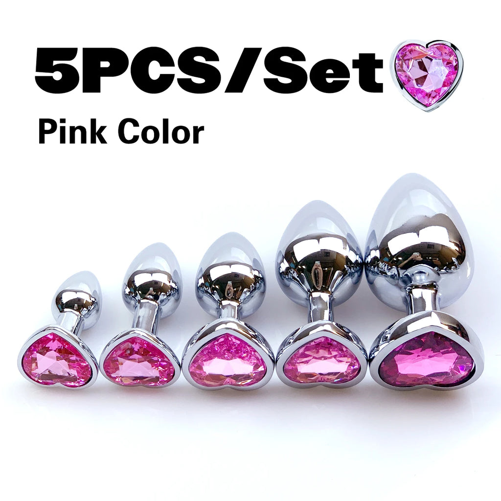 Heart Shape Butt Plug Set (5 Sizes)