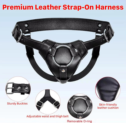 Padded Strap-On Harness with Interchangeable O-Rings – features