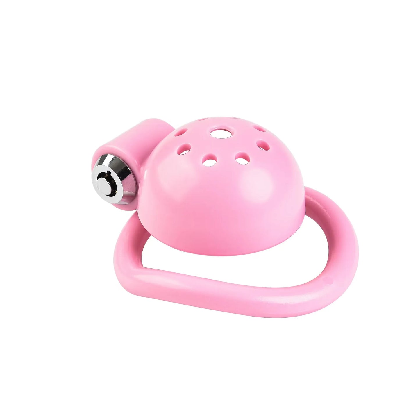Pink Rounded Chastity Cage Set