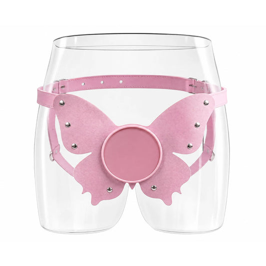 Pink butterfly harness front view