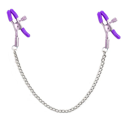 Nipple Clamps with Chain in purple