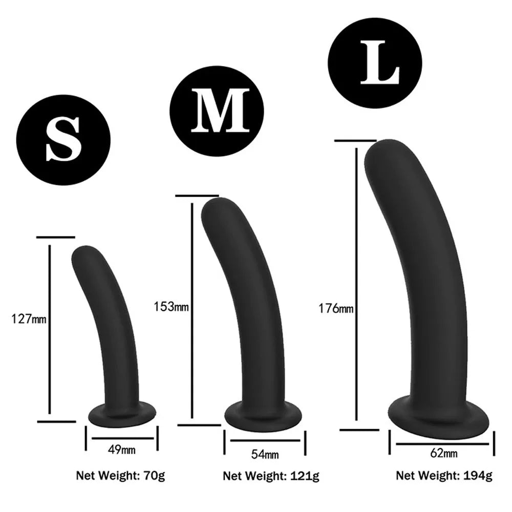 Curved Silicone Strap-On Dildo – alternative view 1