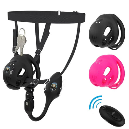 Pink Remote-Control Vibration Chastity Cage – alternative view 2