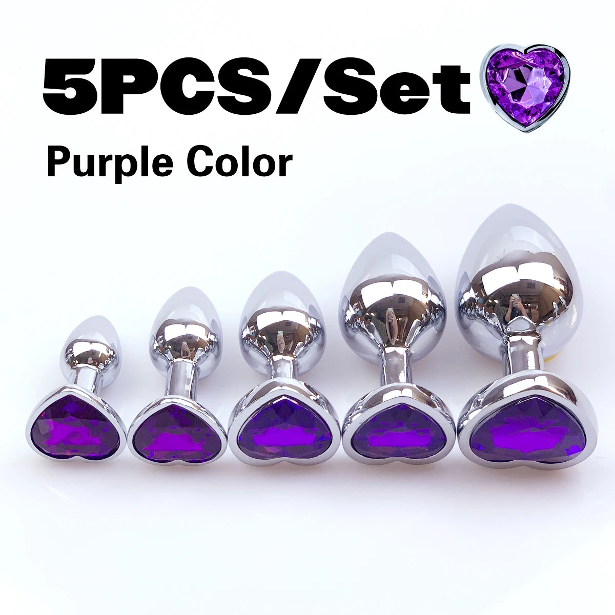 Heart Shape Butt Plug Set (5 Sizes)