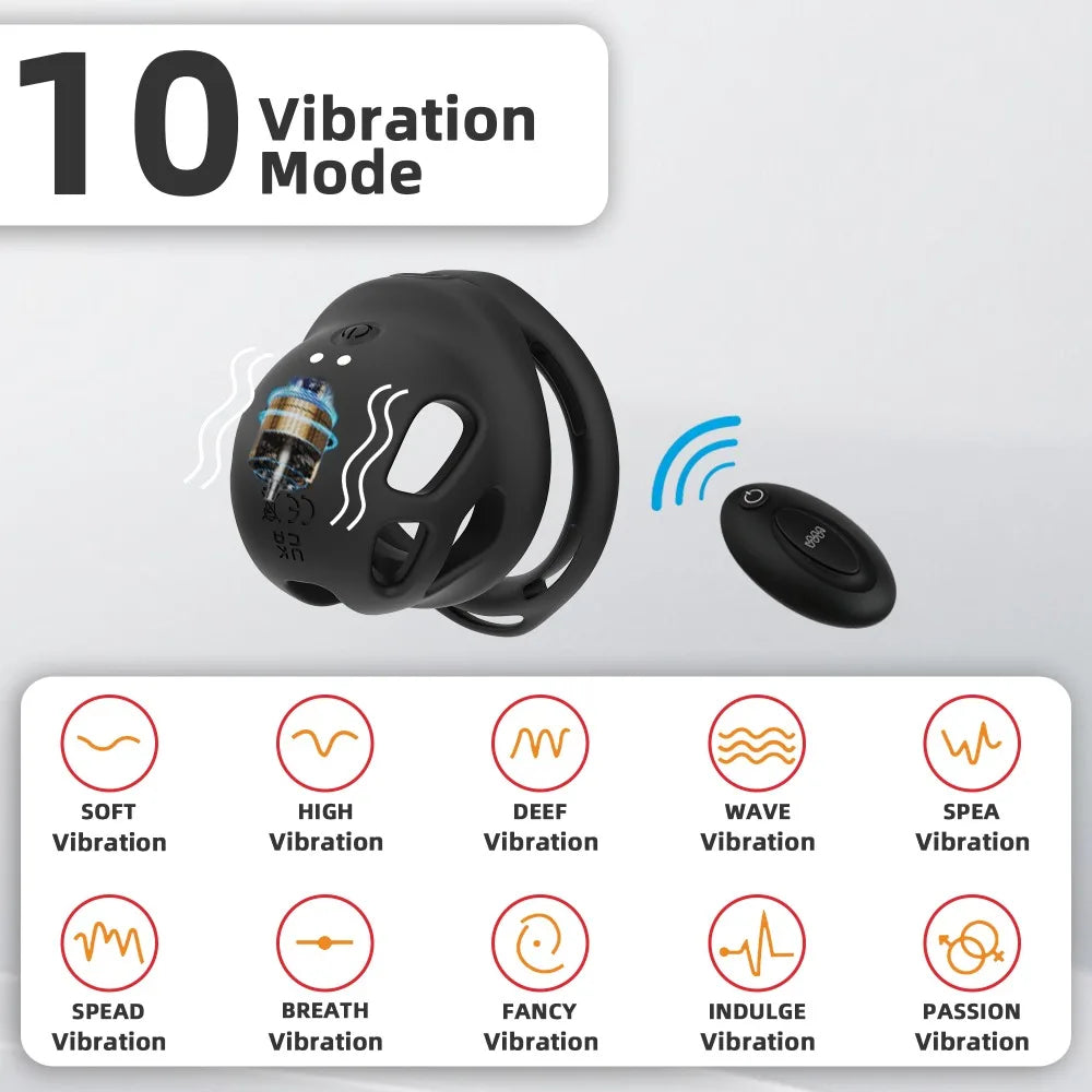 Pink Remote-Control Vibration Chastity Cage – alternative view 6