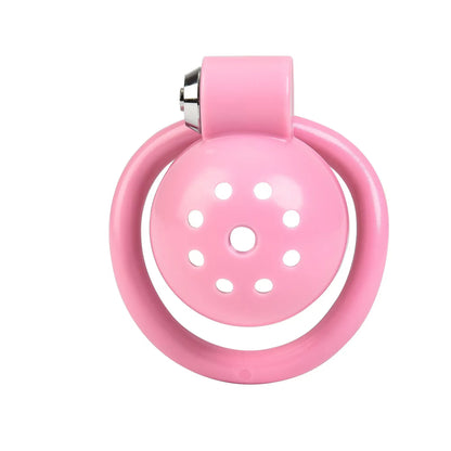 Pink Rounded Chastity Cage Set