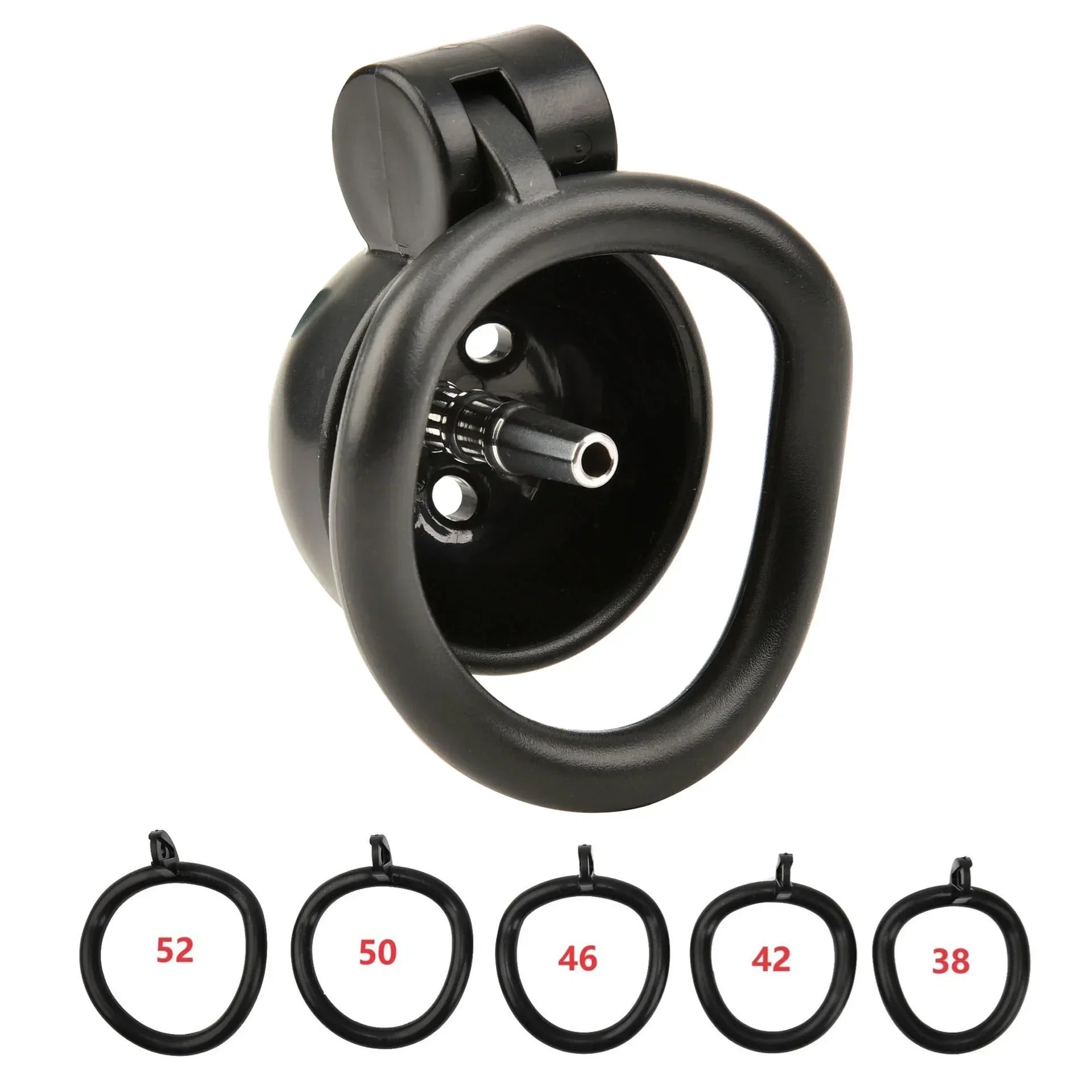 Black Rounded Chastity cage (Urethral Plug Optional)