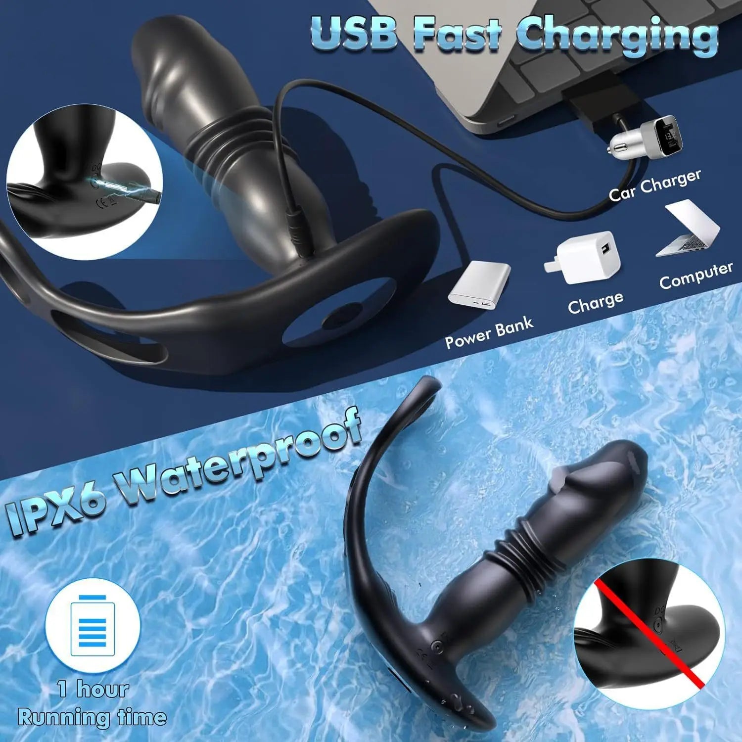 Thrusting Buttplug and Prostate Massager