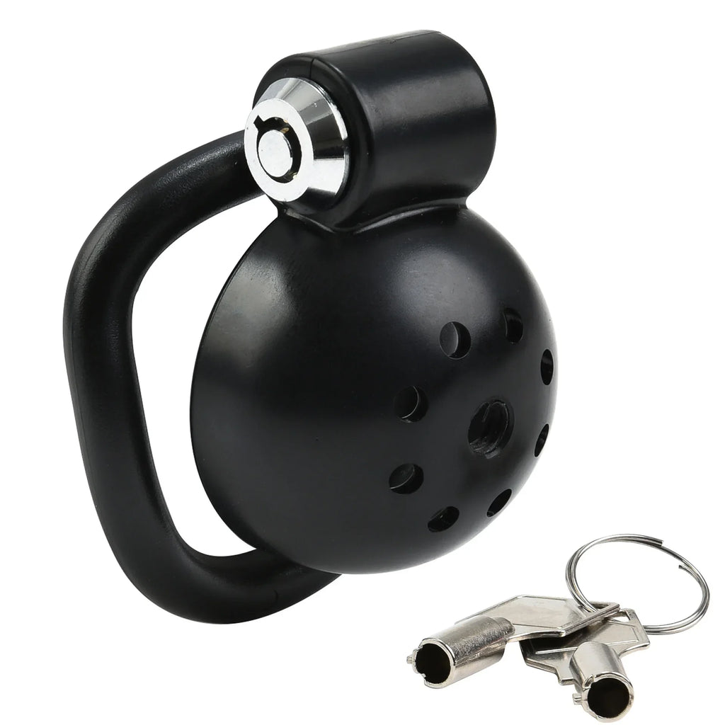 Black Rounded Chastity cage (Urethral Plug Optional)