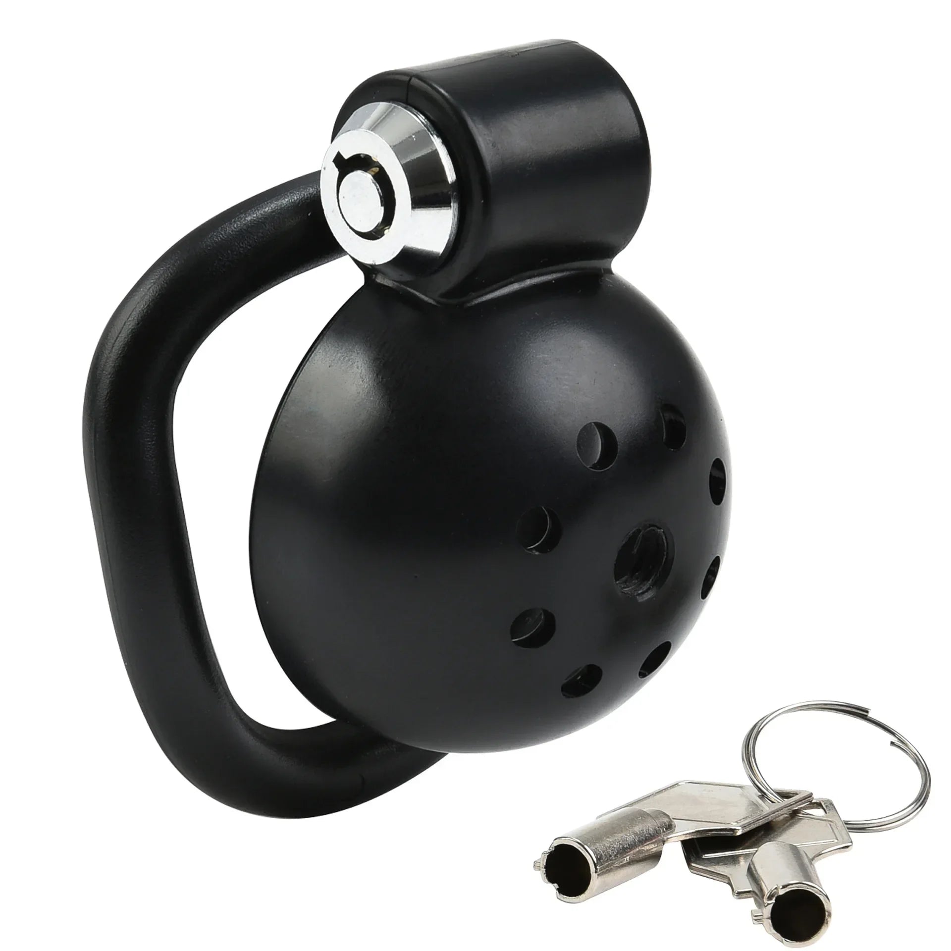 Black Rounded Chastity cage (Urethral Plug Optional)
