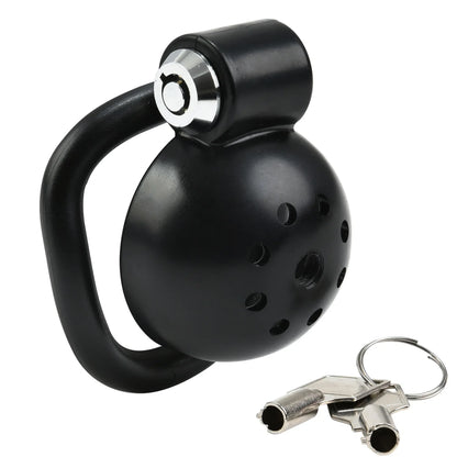 Black Rounded Chastity Cage Set