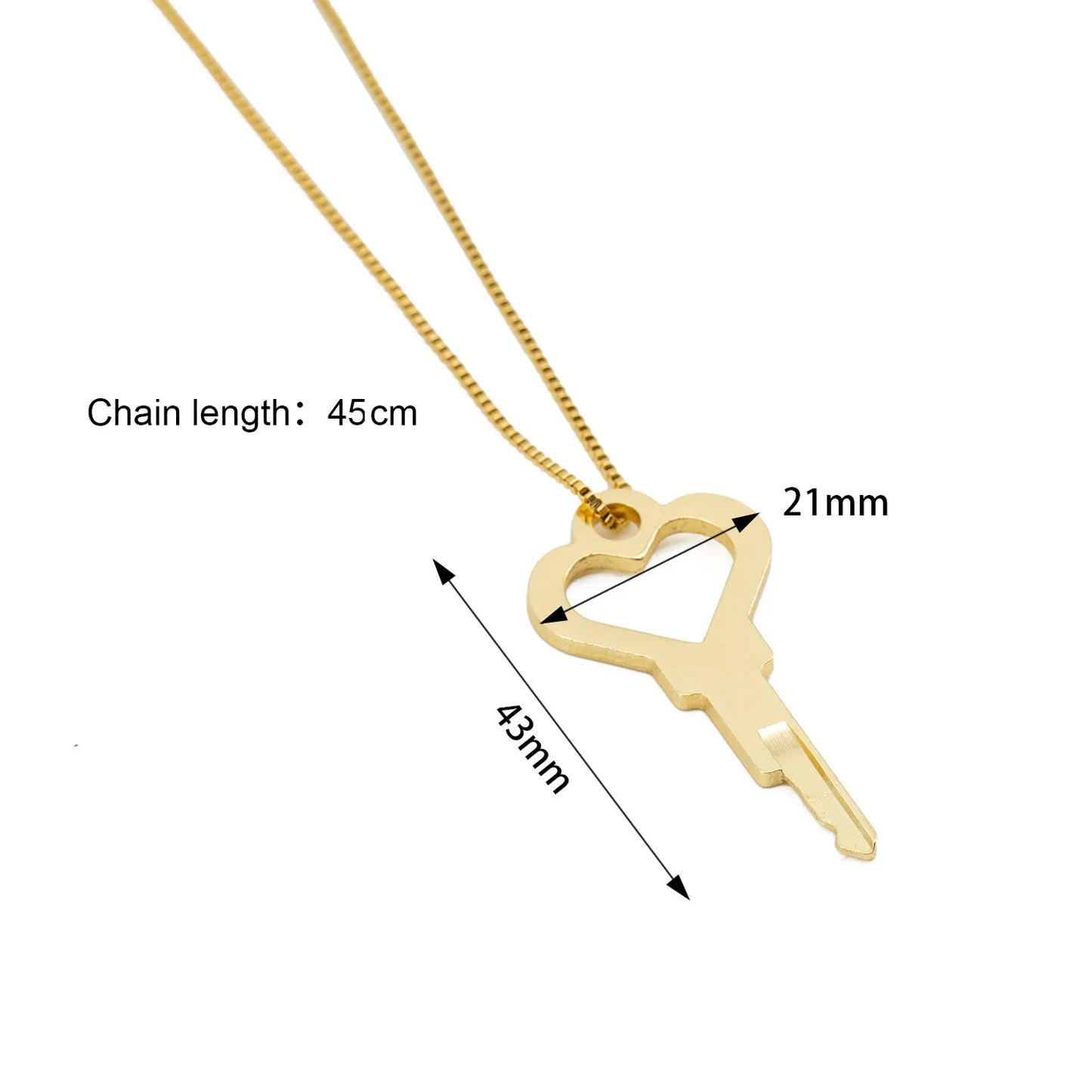 Universal Chastity Key Love Heart Necklace