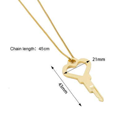 Universal Chastity Key Love Heart Necklace