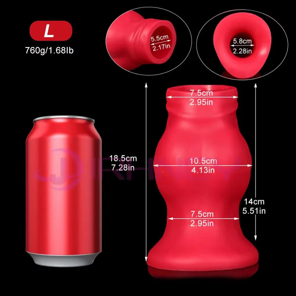 Red Dog Knot Anal Tunnel Butt Plug