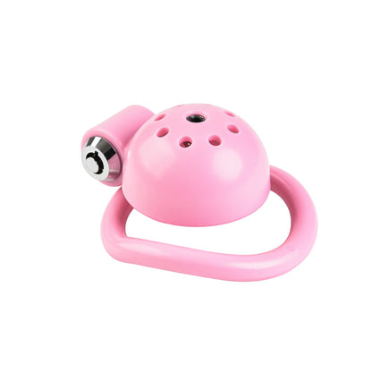 Pink Rounded Chastity Cage Set