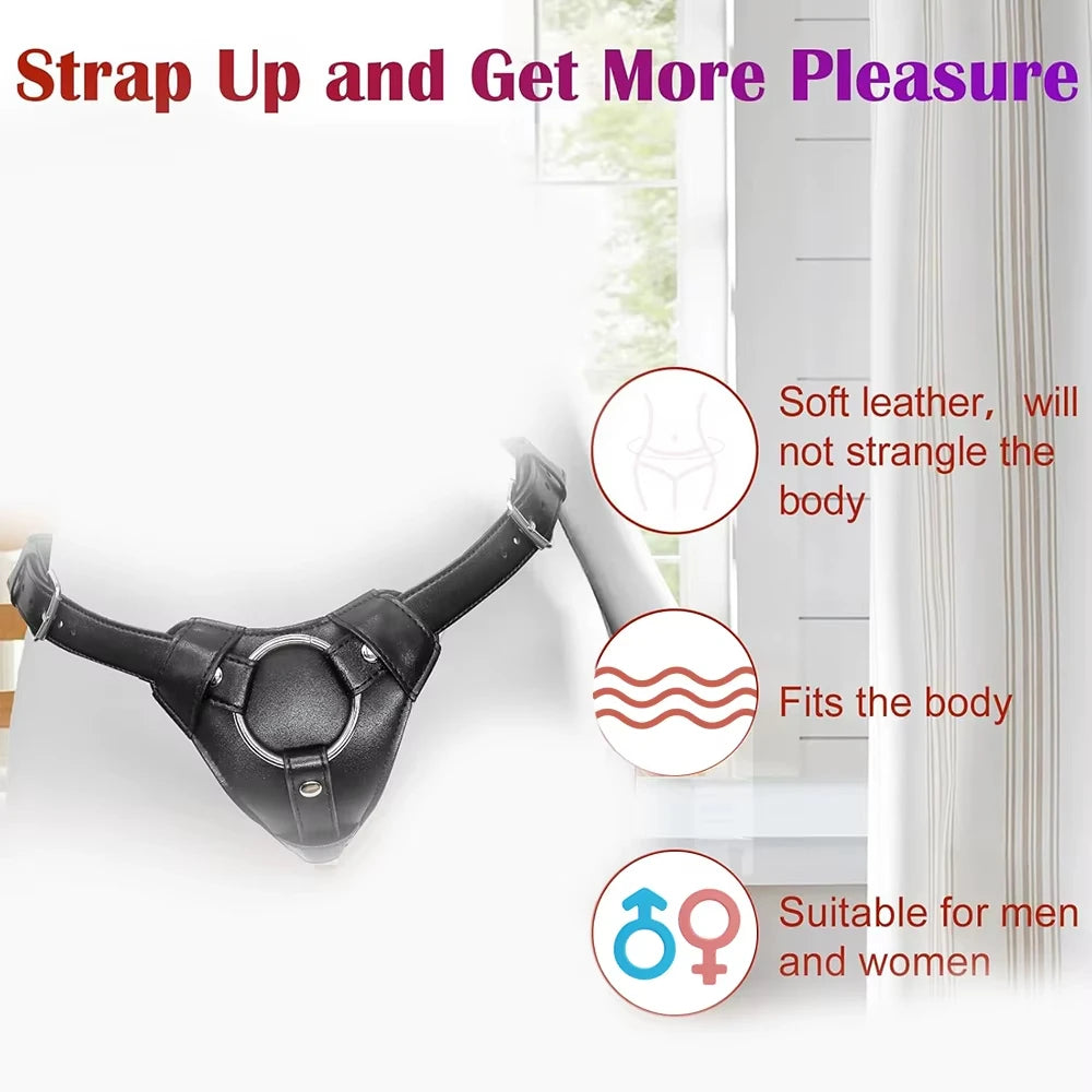 Padded Strap-On Harness with Interchangeable O-Rings – alternative view