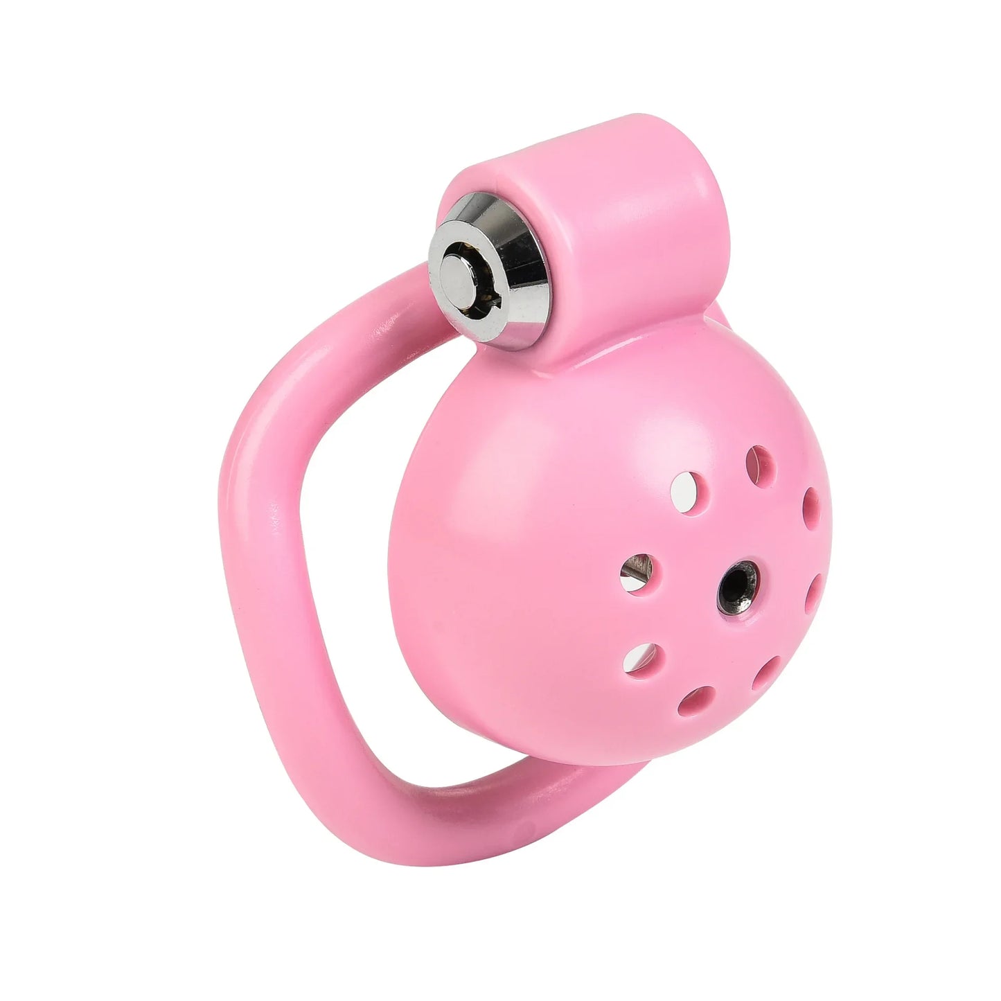 Pink Rounded Chastity Cage Set